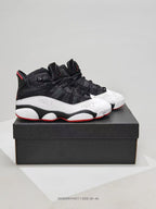Jordan 6 Rings Black White Red Sneakers