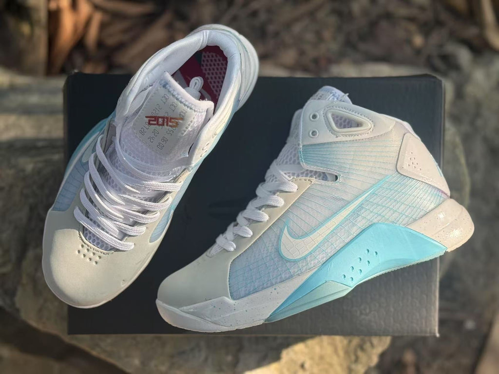 Nike HD2008 High-Top Basketball Sneakers White Light Blue
