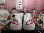 Puma White and Red Basketball Sneakers