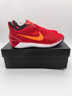 Nike Red Basketball Sneakers with Orange Swoosh