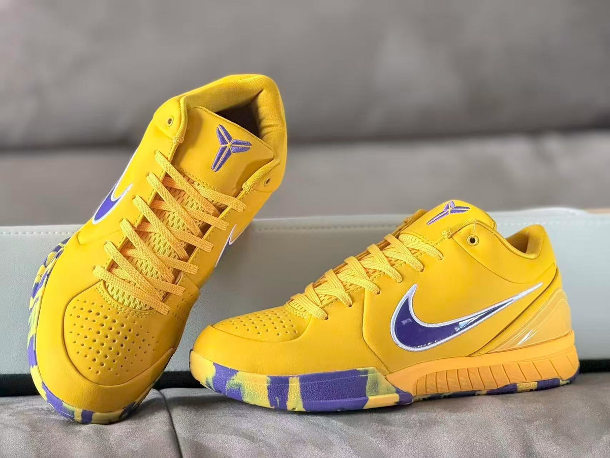 Nike Kobe 4 Basketball Shoes Yellow Purple Lakers Style