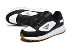 Prada Black and White Logo Low-Top Sneakers