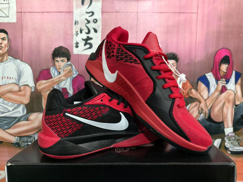 Nike Red and Black Basketball Sneakers