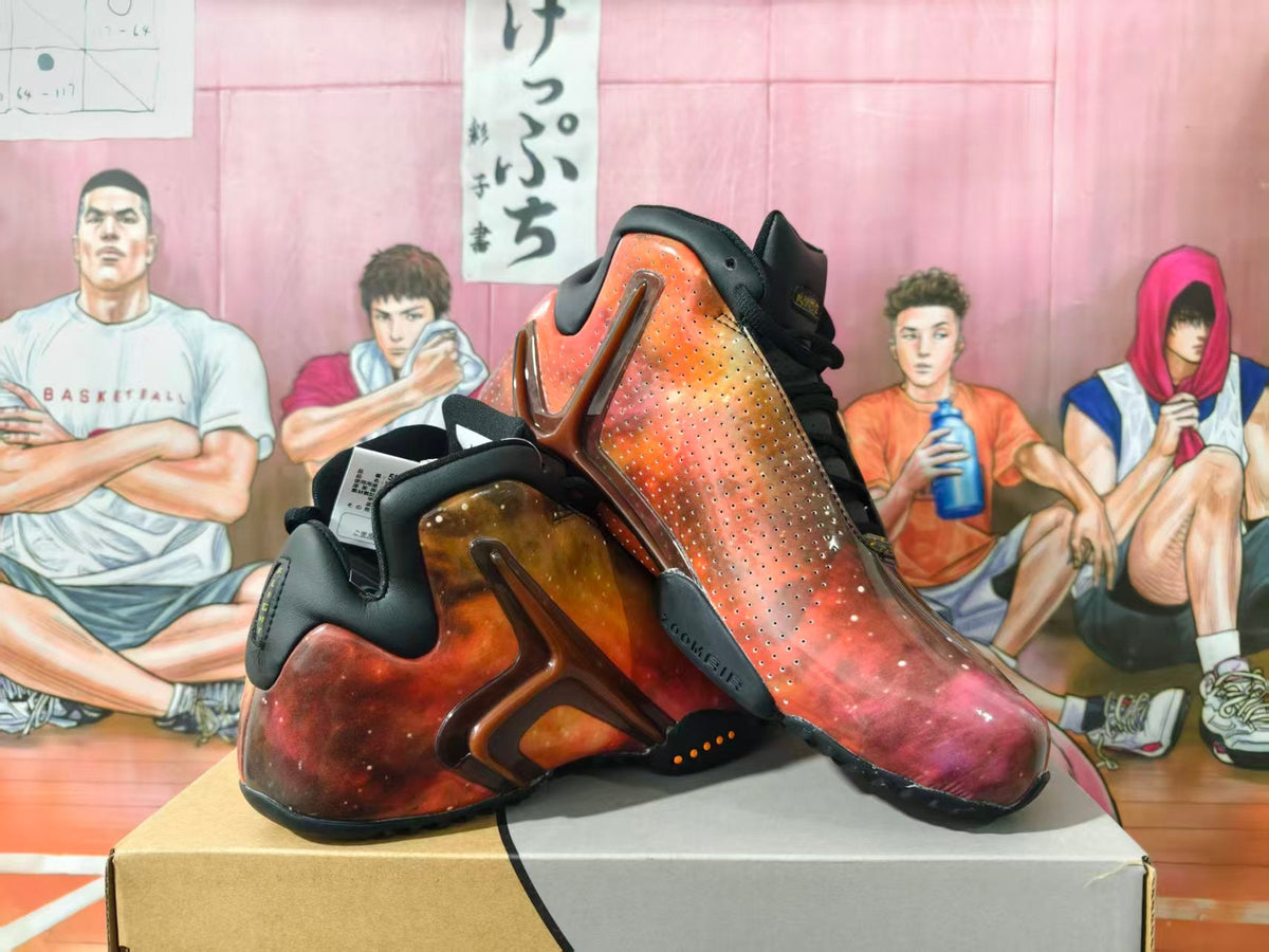 Nike Flightposite Basketball Sneakers in Orange and Brown