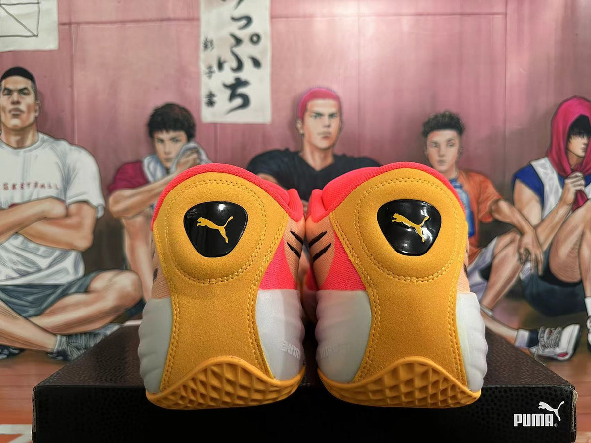 PUMA All-Pro Basketball Shoes, Pink and Gold