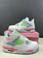 Air Jordan 4 Retro White Pink Green Sneakers IB7068-100