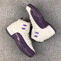 Jordan Air Jordan 12 Retro White and Deep Purple Sneakers