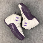 Jordan Air Jordan 12 Retro White and Deep Purple Sneakers