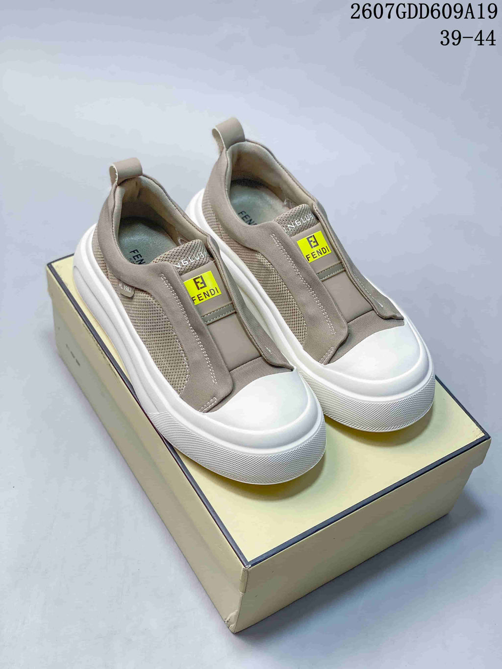 Fendi Slip-On Sneakers Navy and Taupe 07GDD609A19