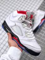 Air Jordan 5 Fire Red White Black Red Sneakers