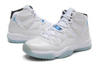 Jordan Air Jordan 11 Retro High-Top Sneakers White and Blue