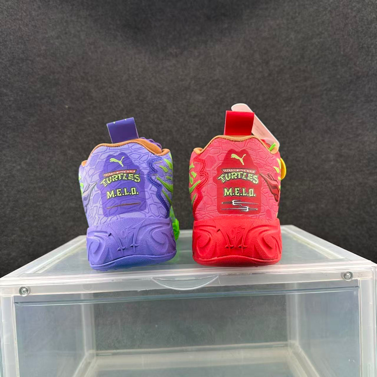 Puma M.E.L.O. TMNT High-Top Basketball Sneakers Purple Red
