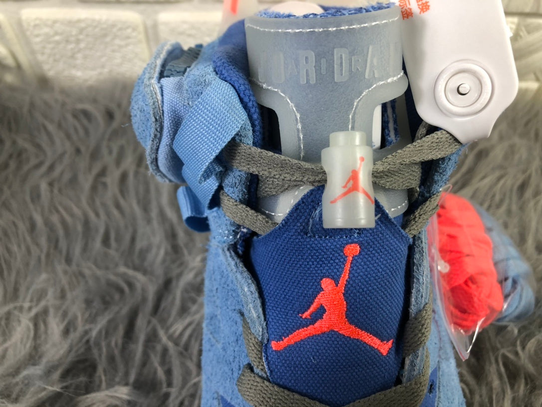 Jordan 6 Travis Sky Blue Suede Sneakers