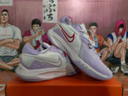 Nike White and Purple Basketball Sneakers