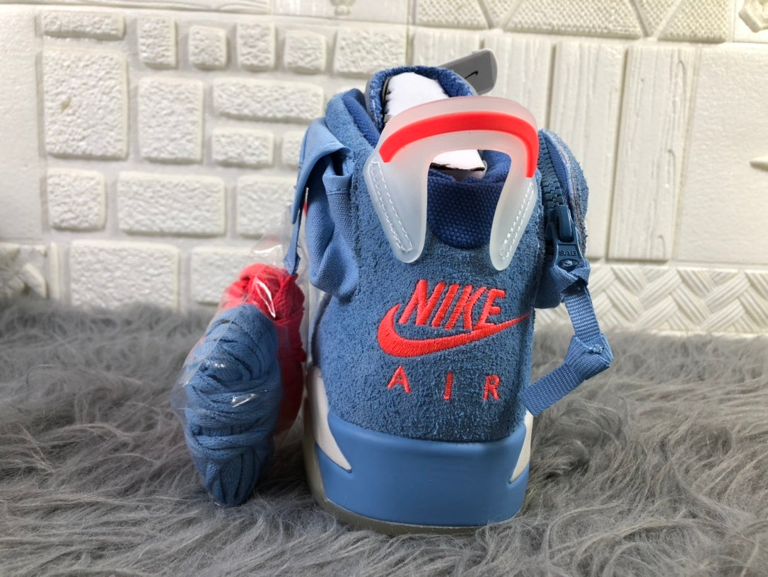 Jordan 6 Travis Sky Blue Suede Sneakers