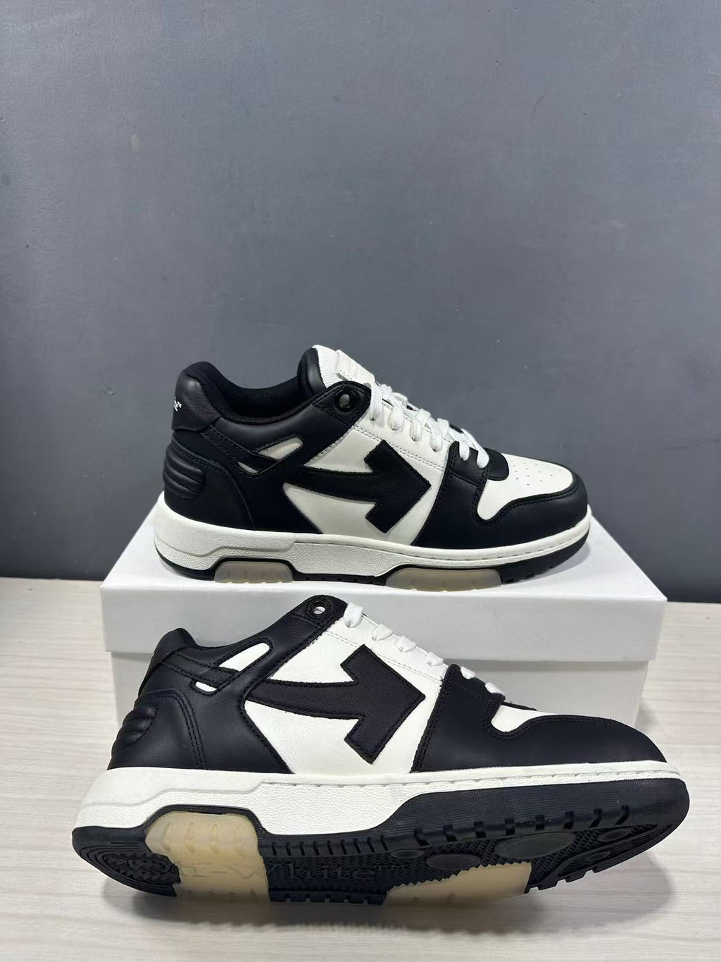 Off-White Out Of Office Low-Top Sneakers Black White OMAI89C99