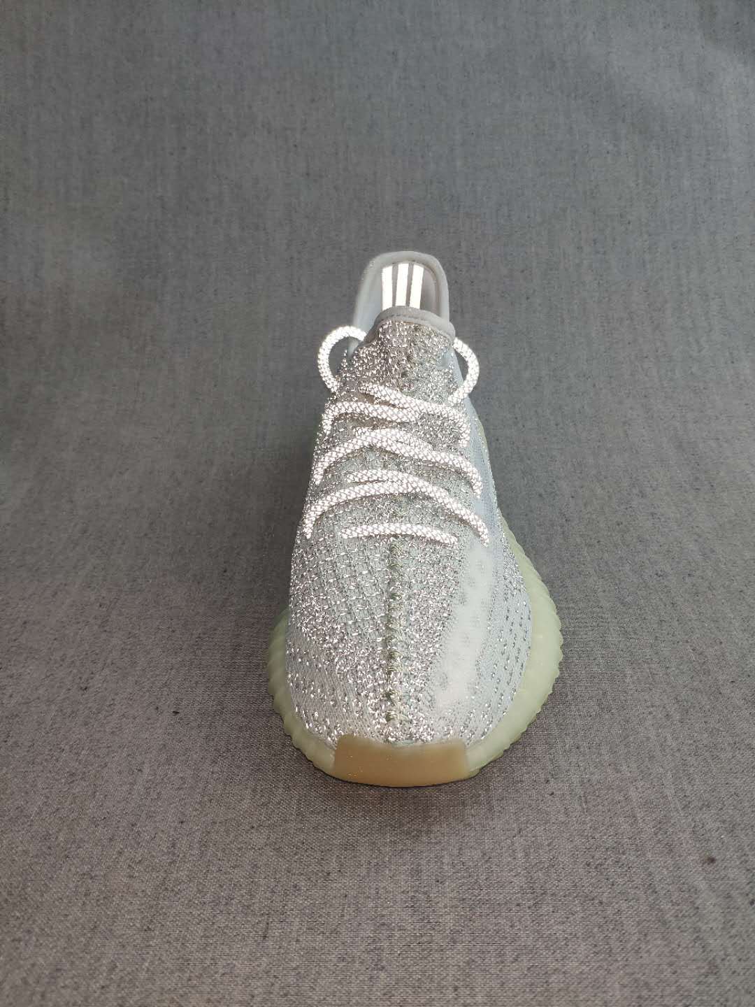 Yeezy 350 V2 Knit Sneakers Silver and White