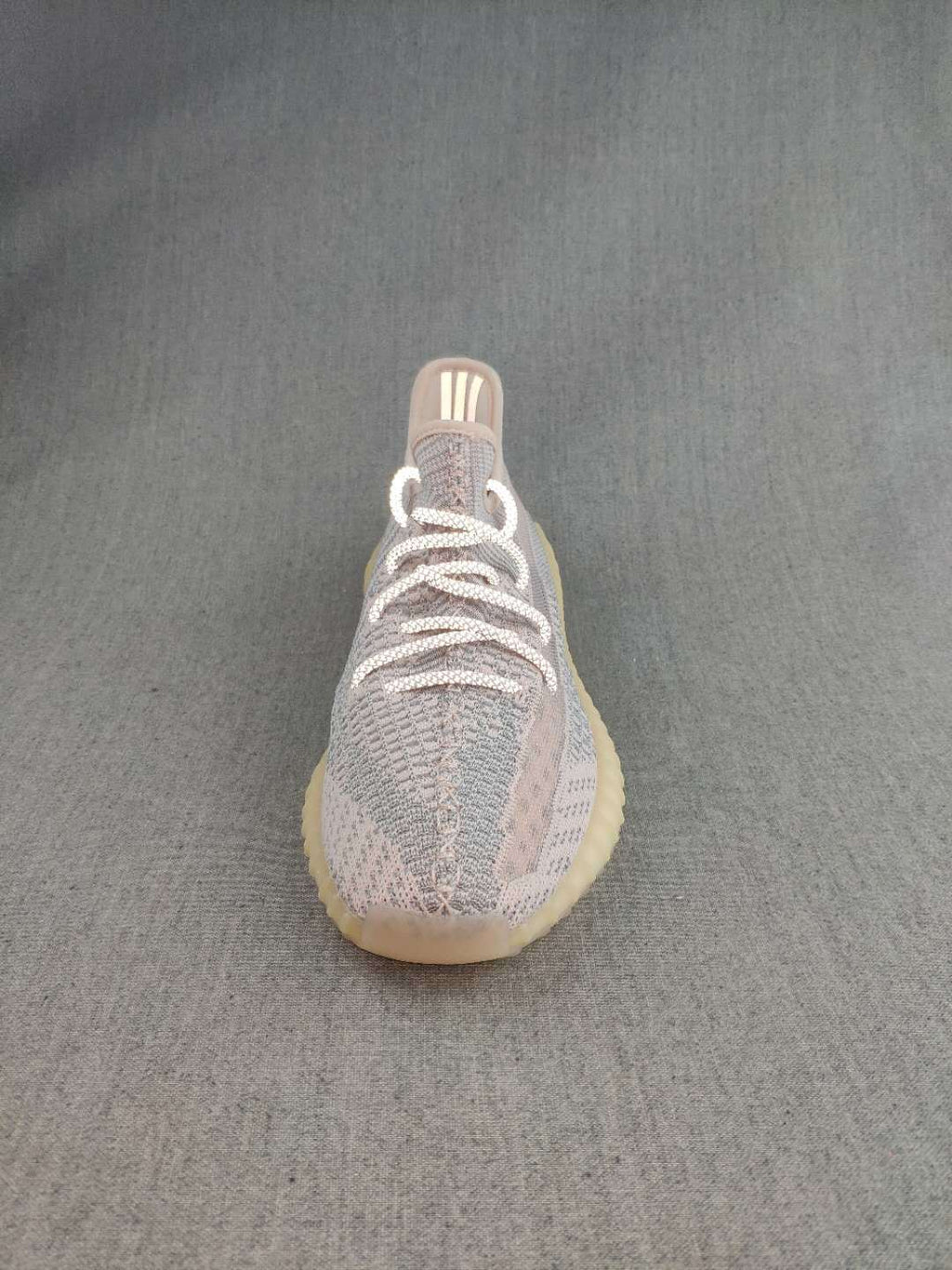 Yeezy 350 V2 Knit Sneakers Grey Pink Gum Sole