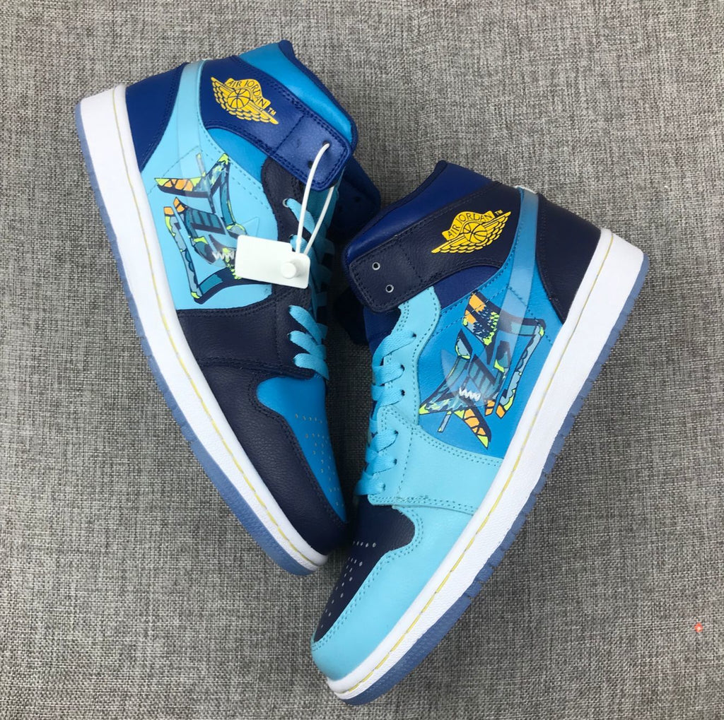 Jordan Air Jordan 1 Mid Blue Graphic Sneakers BV7446-400