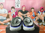 Adidas Gray and Black Slip-On Shoes with Blue Accents