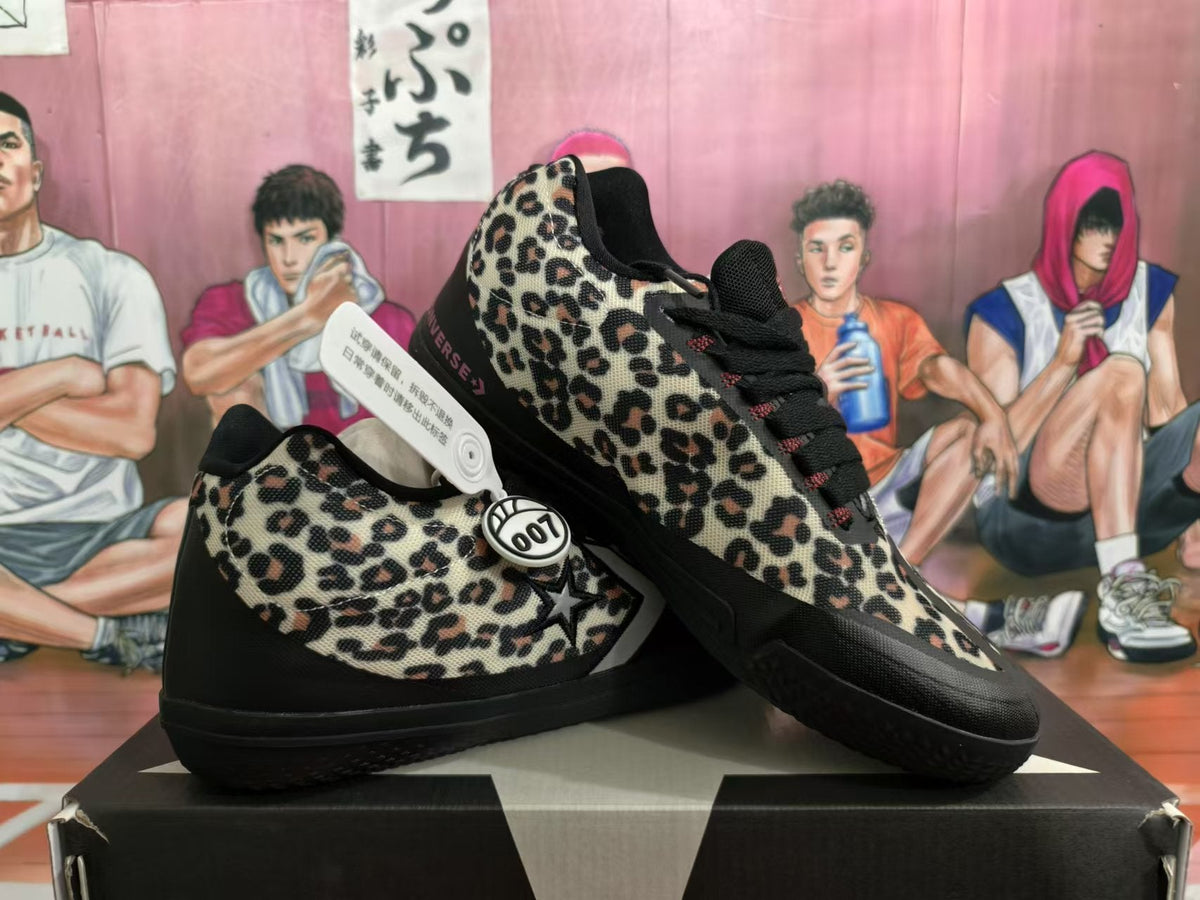 Converse Leopard Print Black Sneakers