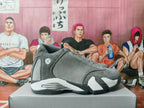 Jordan Gray and White High-Top Sneakers