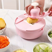 12-in-1 Vegetable Chopper & Grater – Manual Slicer, Shredder & Julienne Cutter for Carrot, Potato, Radish & More – Multifunctional Kitchen Vegetable Cutter Tool