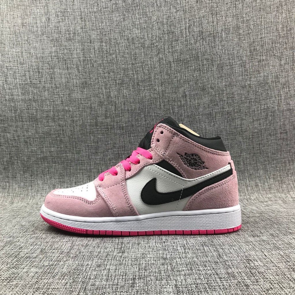 Jordan Air Jordan 1 Mid Pink White Black Sneakers 852542-801