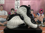 White and Black High-Top Basketball Sneakers