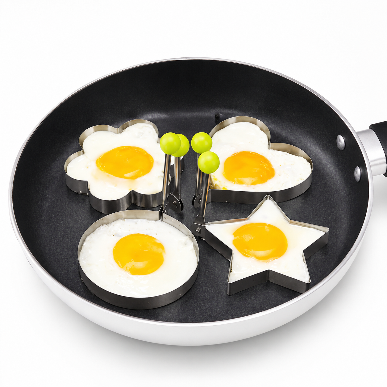 Stainless Steel Egg Ring Mold Fried Egg and Pancake Shaper Kitchen Tool for Breakfast and Baking