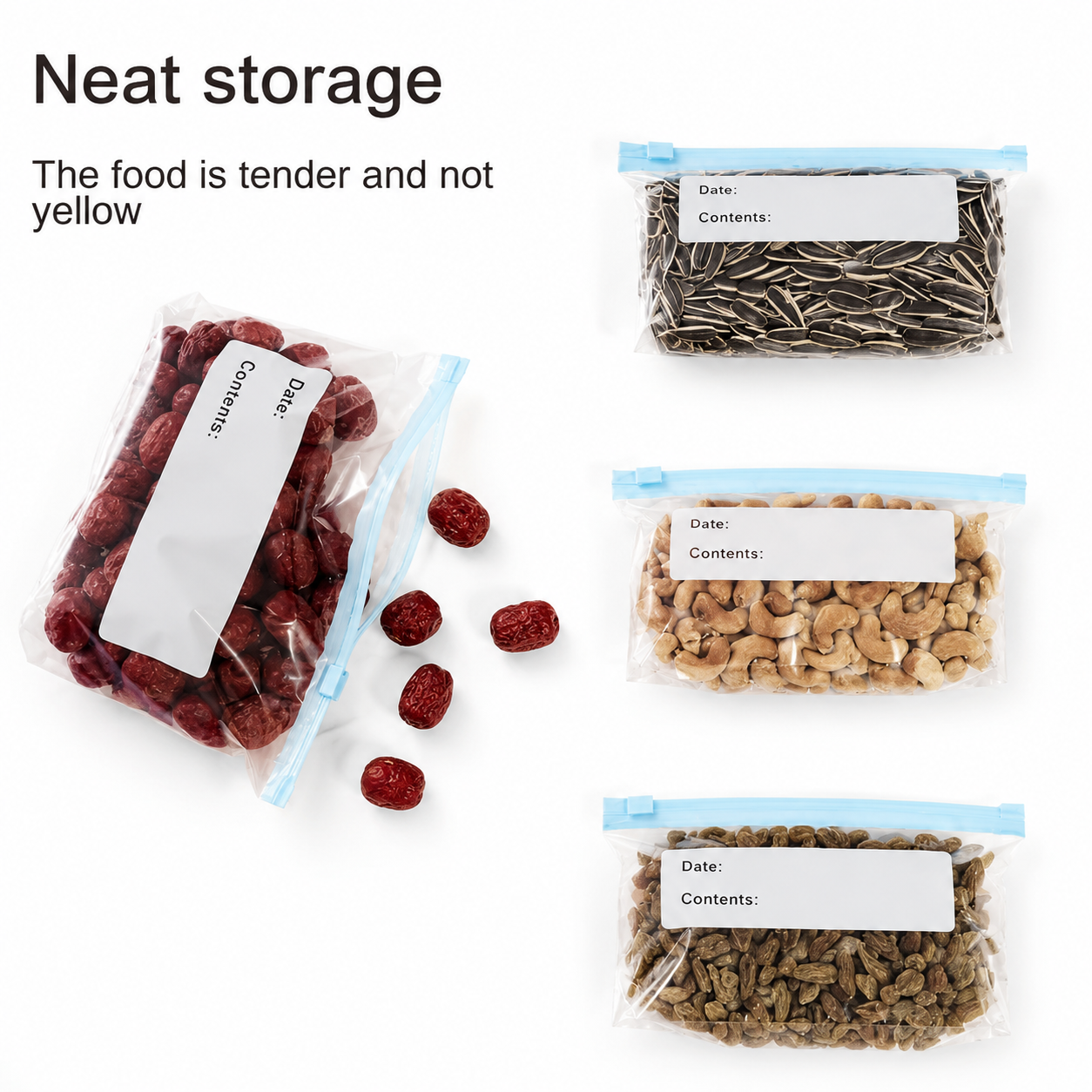 Food Storage Bags 10/20/30pcs – Leakproof Reusable Freezer Bags for Fresh Produce, Fruits, Vegetables, Grains & Meat – Food Grade Airtight Seal Kitchen Bags