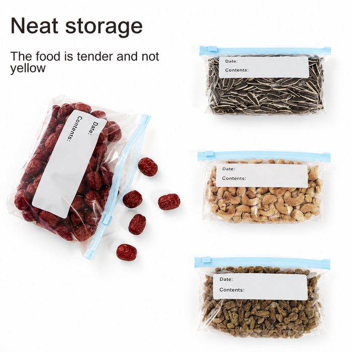 Reusable Food Storage Bags Leakproof Freezer Bags for Fruits Vegetables Meat and Grains Airtight Kitchen Storage Pack