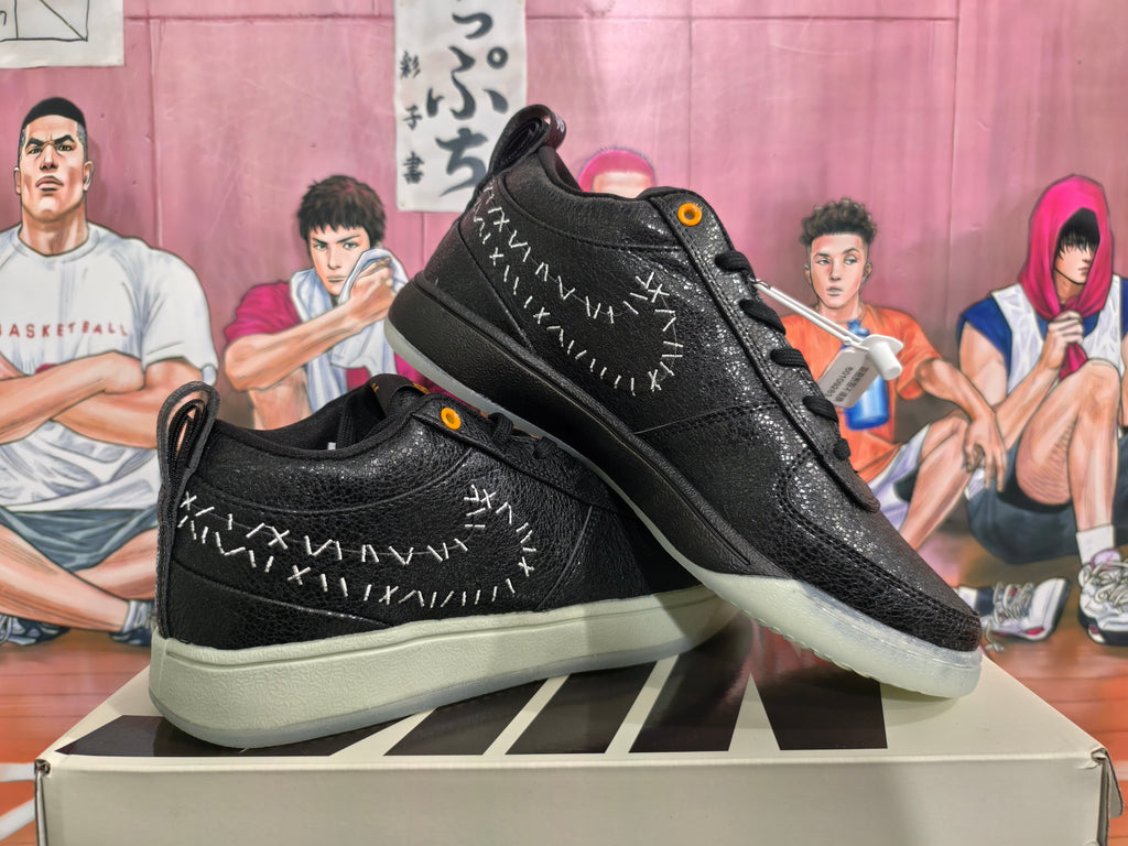 Black and White High-Top Sneakers with Contrast Stitching