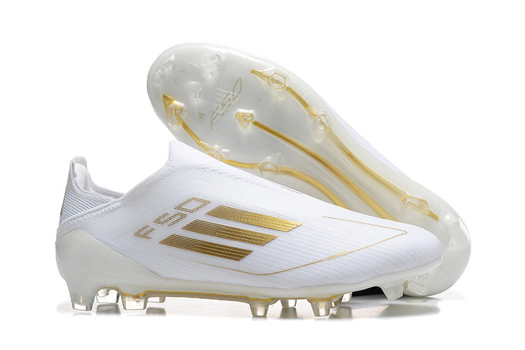 adidas F50 Laceless Soccer Cleats White Gold