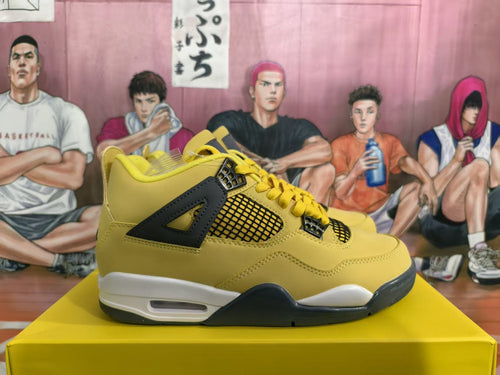 Jordan 4 Yellow Black Basketball Sneakers