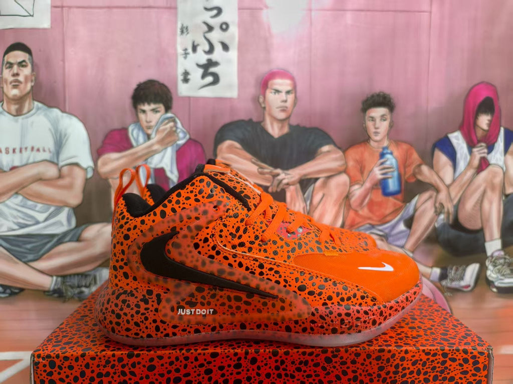 Nike Orange Leopard Print Basketball Sneakers