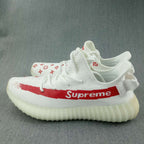Yeezy 350 V2 White Red Printed Sneakers