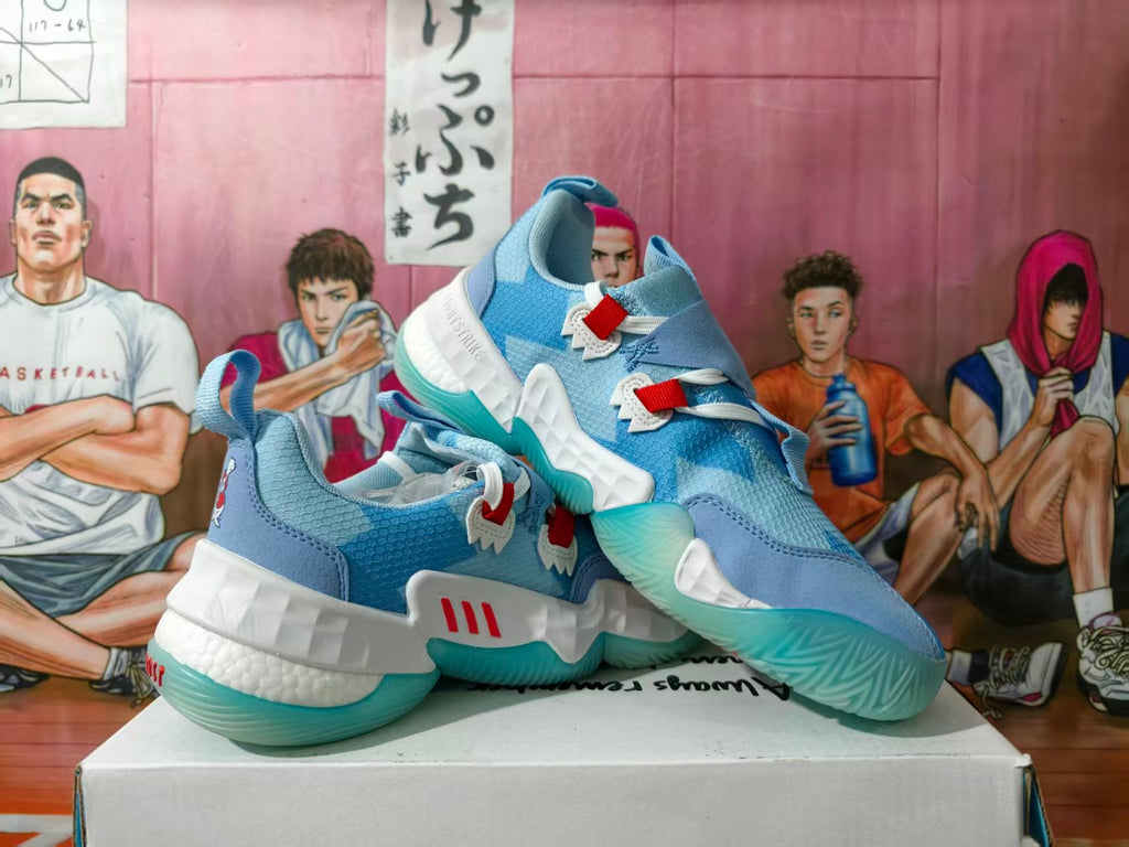 Blue Basketball Sneakers with Boost Detail