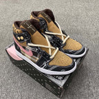 Jordan 1 Mid Paisley Sneakers Black Brown Pink