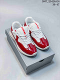 Prada 2607JJD426A16 Red and White Platform Sneakers