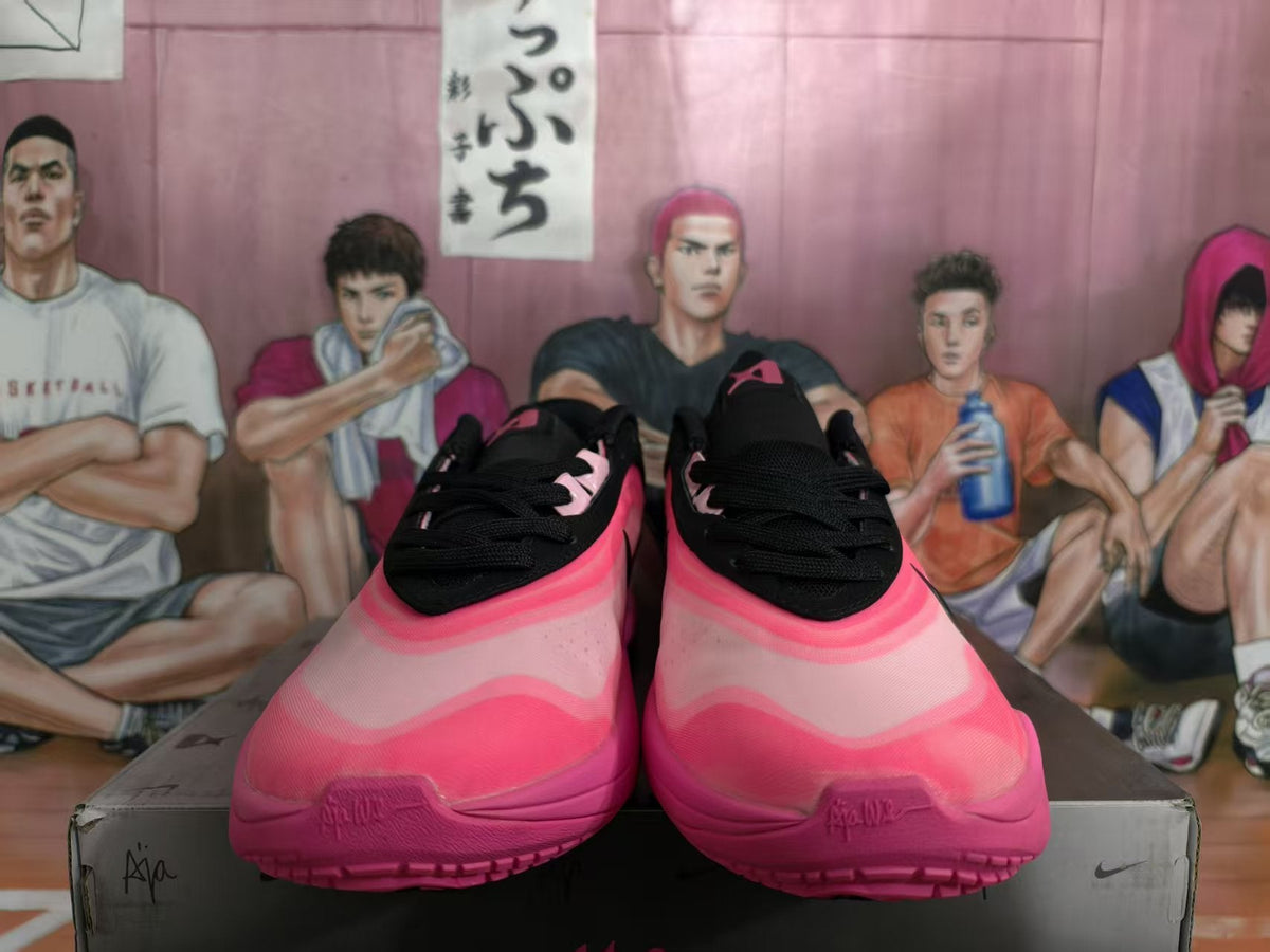 Nike Black and Pink Basketball Sneakers