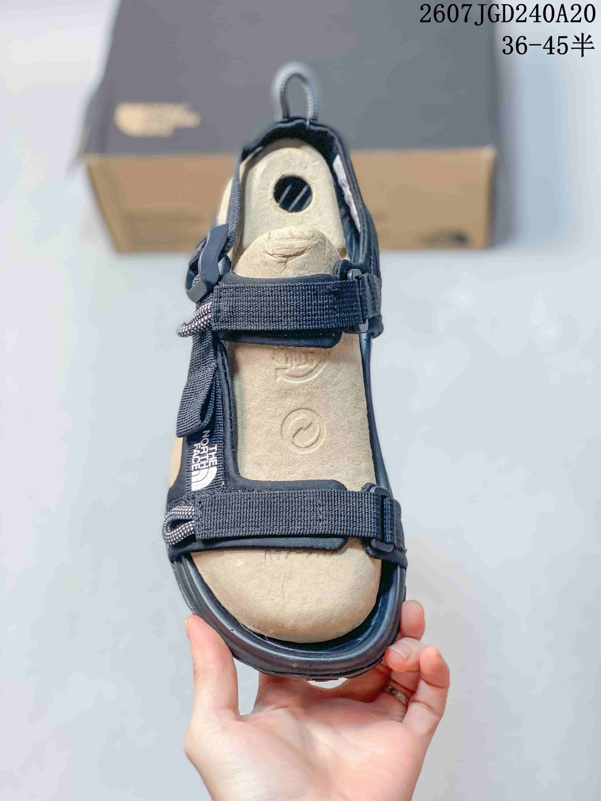 The North Face Explore Camp Black and Tan Sandals JGD240A20