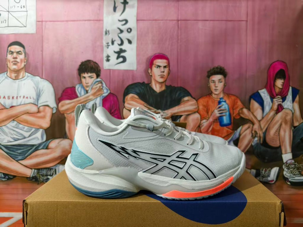 ASICS Swiftace White and Blue Basketball Shoes