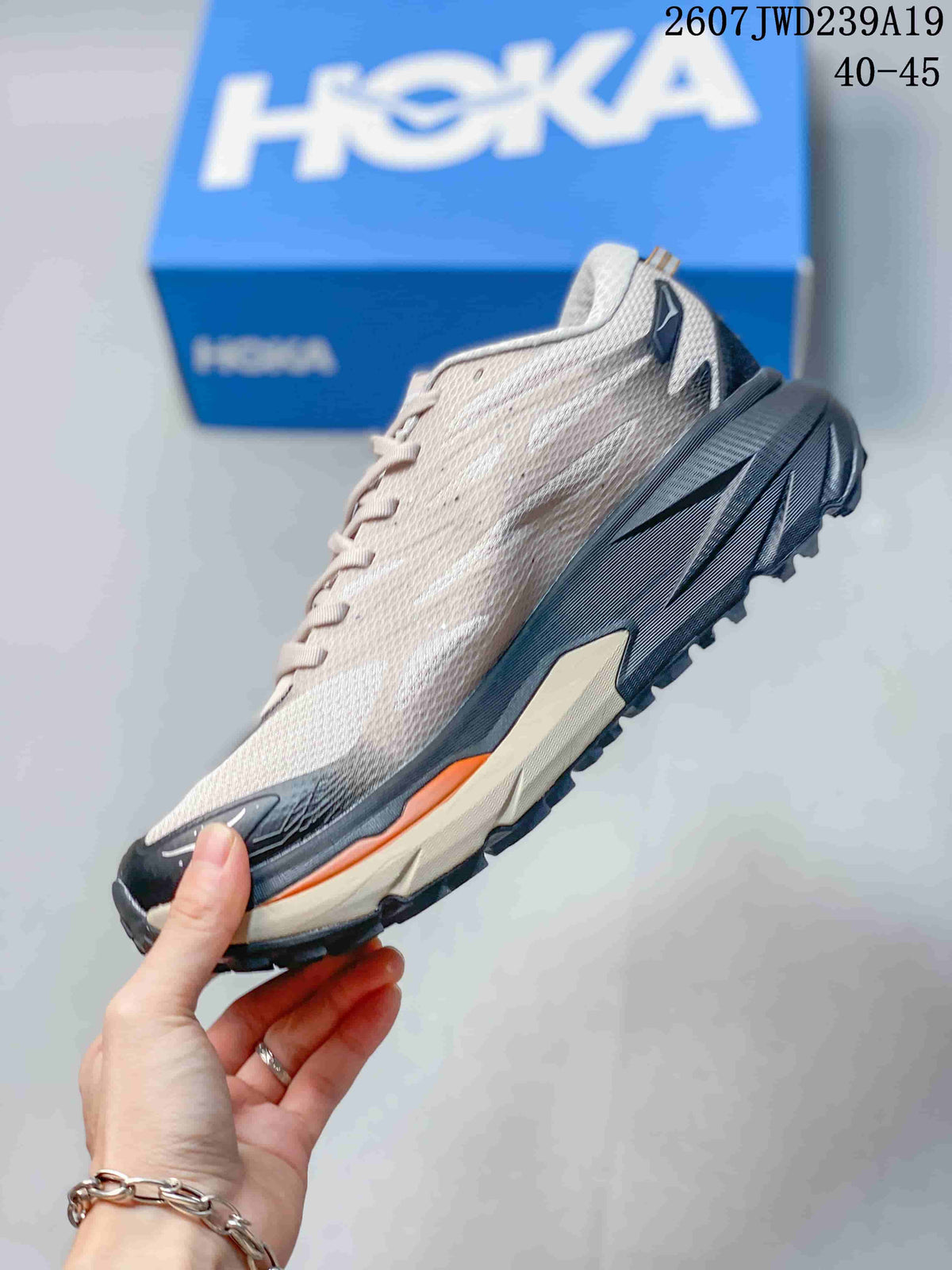 HOKA Rocket X 3 Low-Top Running Shoes White Navy Orange