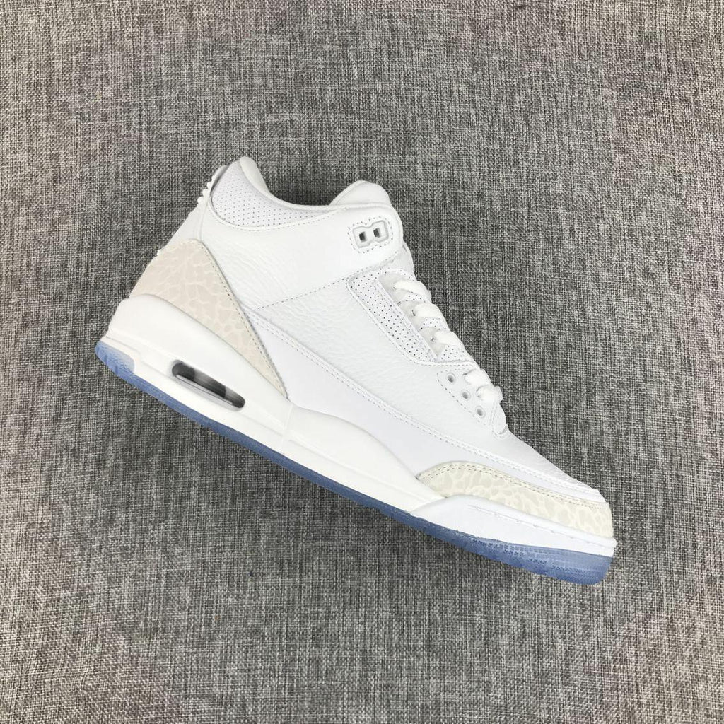Jordan 3 White Cat Sneakers with Icy Blue Outsole