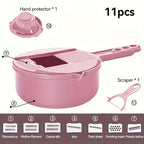 12 in 1 Vegetable Chopper and Grater Manual Slicer Shredder Julienne Cutter Multifunctional Kitchen Vegetable Cutter Tool