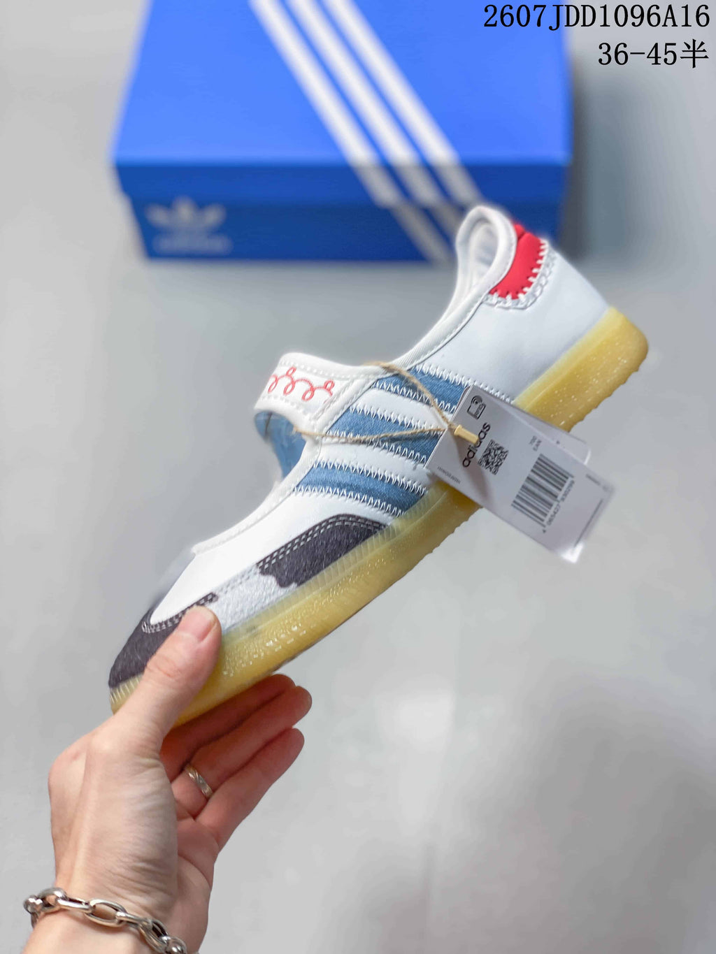 adidas Samba Jane W White Velcro Sneakers 711060TIT