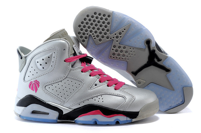 Air Jordan 6 High-Top Sneakers Silver Pink 543390-009