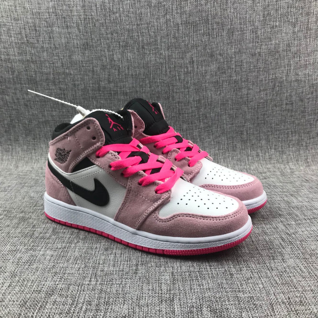 Jordan Air Jordan 1 Mid Pink White Black Sneakers 852542-801