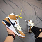 Air Jordan Legacy 312 High-Top Sneakers in White and Tan